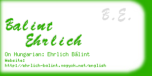 balint ehrlich business card
